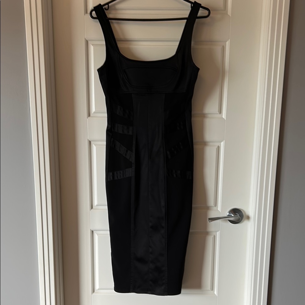ABS Allen Schwartz Black Bodycon Midi Dress